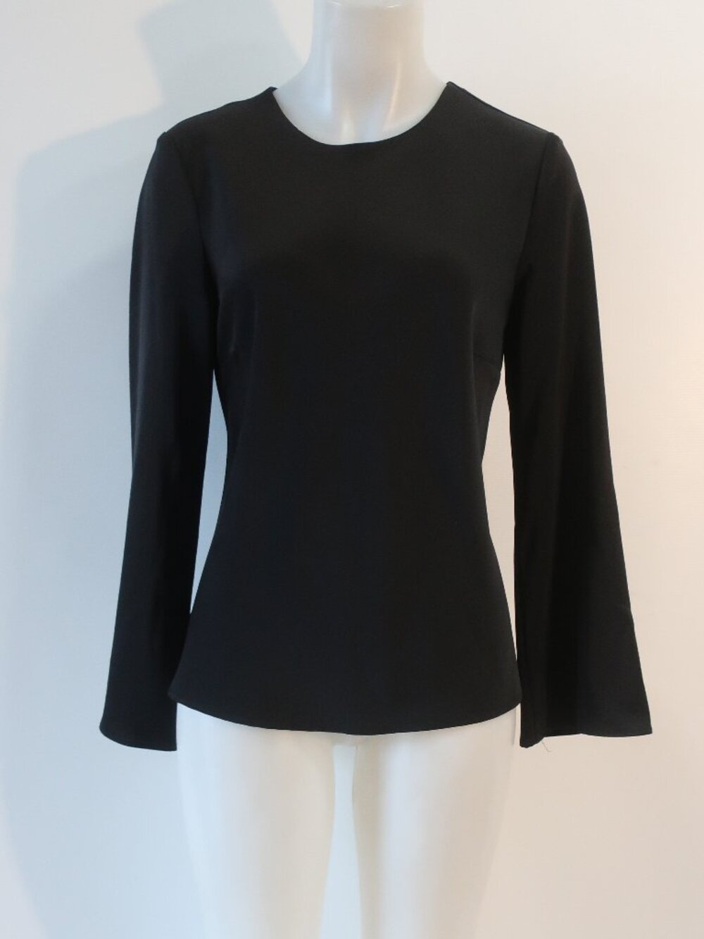 NWT Womens Iltm Black (Item-32) Polyester Satin Long Sleeve Shirt Top M